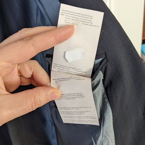 HUGO Boss Wool Suit Blazer Navy 100% Wool 44R US - Picture 8 of 15